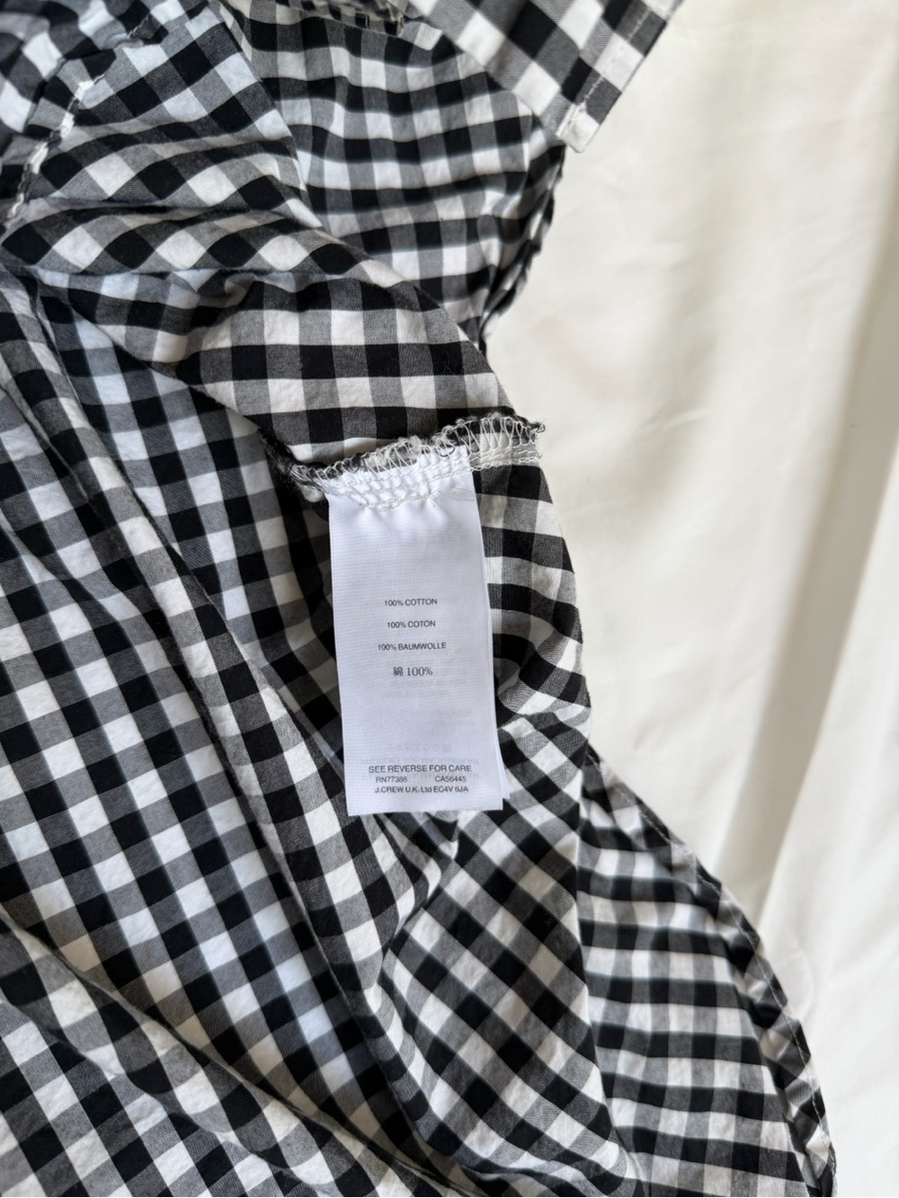 Madewell Black & White Gingham Short-Sleeve Button Front Shirt - Picture 6 of 6